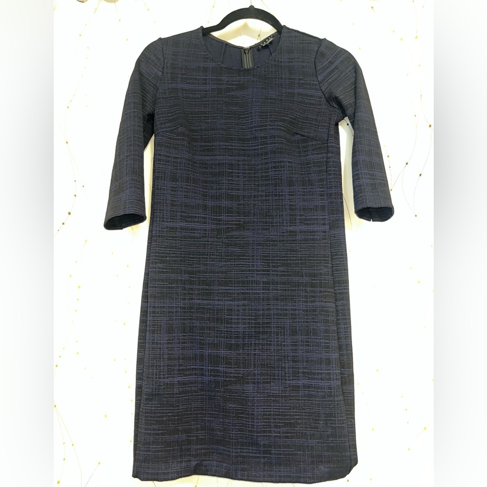 Theia Sheath Black and Blue Sheath Dress Sz 4 fits small